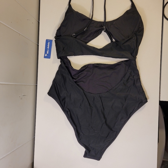 MISS ADOLA BLACK MONOKINI SIZE 12 NWT - Picture 4 of 7